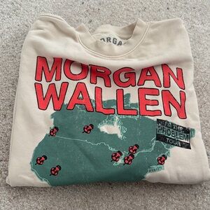 Morgan Wallen Beige Graphic Sweatshirt
